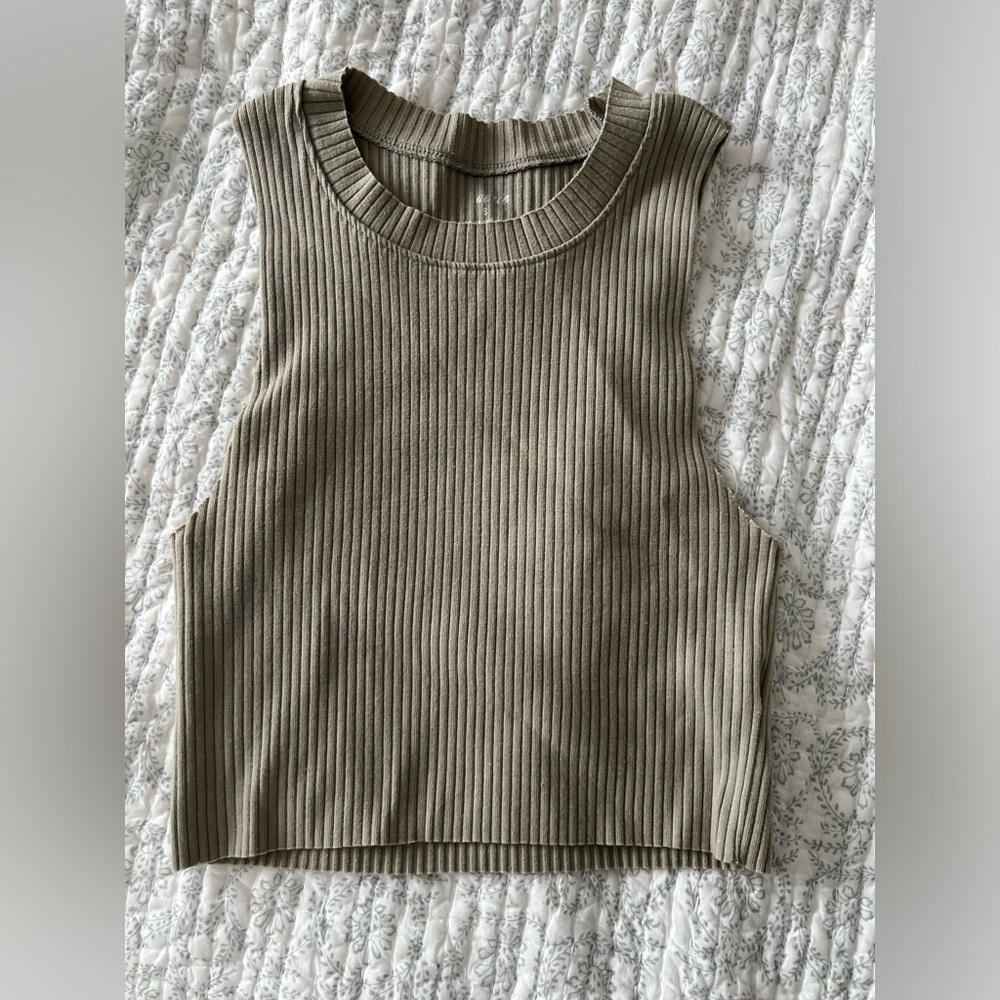 Aerie ribbed cropped tank